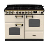 Rangemaster Classic Deluxe 110cm Dual Fuel Range Cooker - Mineral Green & Brass | CLDLO110DFPPCR/AB1