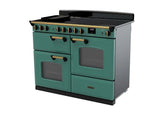 Rangemaster Classic Deluxe 110cm Induction Range Cooker - Mineral Green & Brass | CLDLO110EIPMGR/AB1