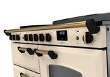 Rangemaster Classic Deluxe 110cm Induction Range Cooker - Pale Cream & Brass | CLDLO110EIPPCR/AB1