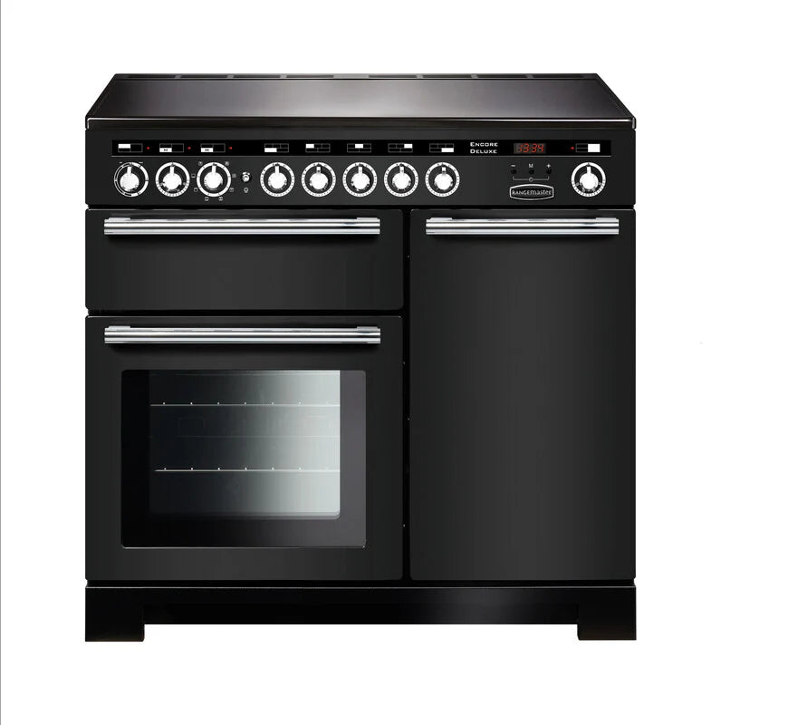 Rangemaster Encore 100cm Induction Range Cooker - Charcoal Black & Chrome | EDL100EICB/C