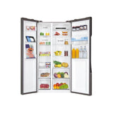 Haier 521L Frost Free Freestanding American Fridge Freezer - Silver | HSR3918EWPG