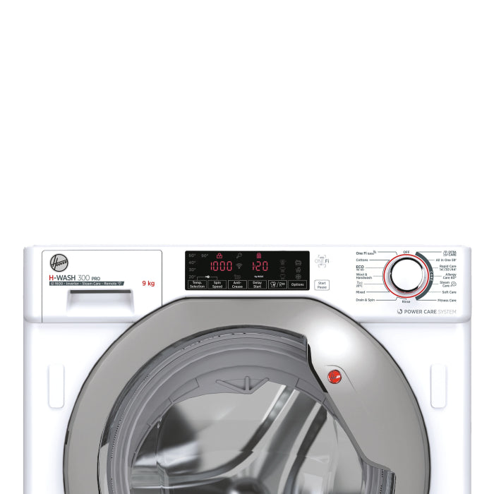 Hoover 9kg 1600 Spin Integrated Built In Washing Machine - White | HBWOS69TAMSE-80