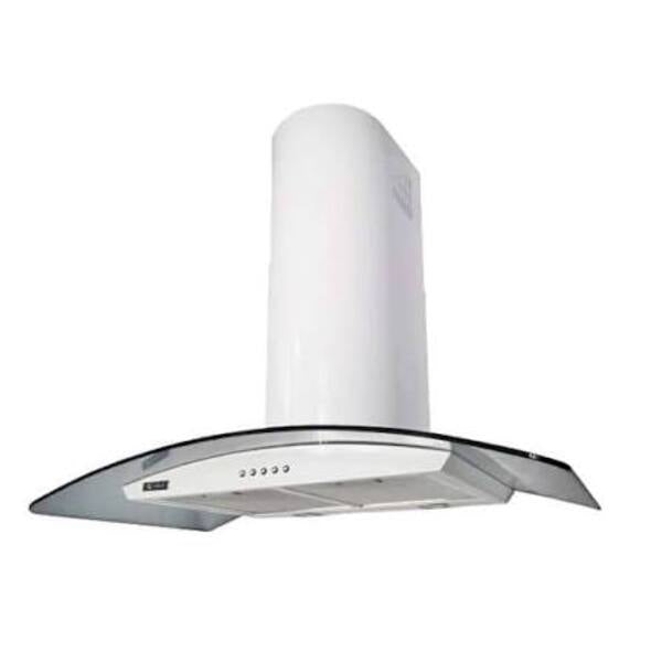 Luxair CVD Premium 60cm Curved Glass Cooker Hood - White | LA-60-CVD-GL-WHT