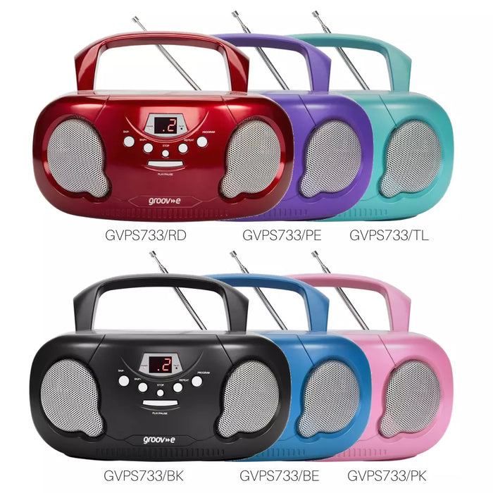 Groov-e Portable CD & Radio Red GVPS733/RD