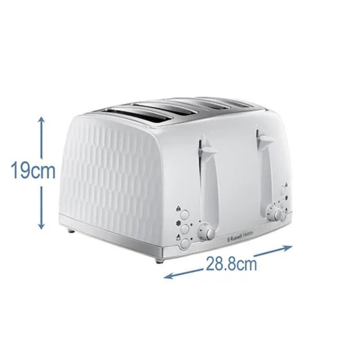 Russell Hobbs Honeycomb 4 Slice Toaster White 26070