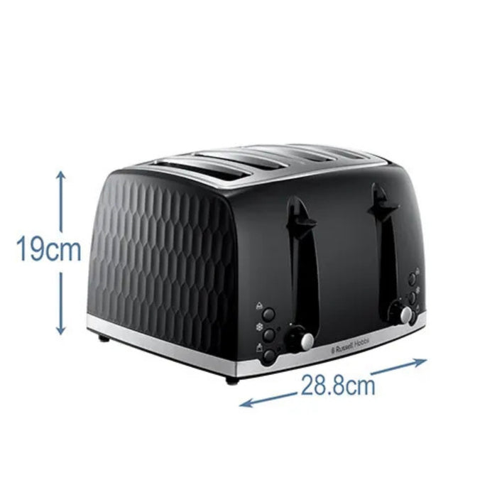 Russell Hobbs Honeycomb 4 Slice Toaster Black 26071