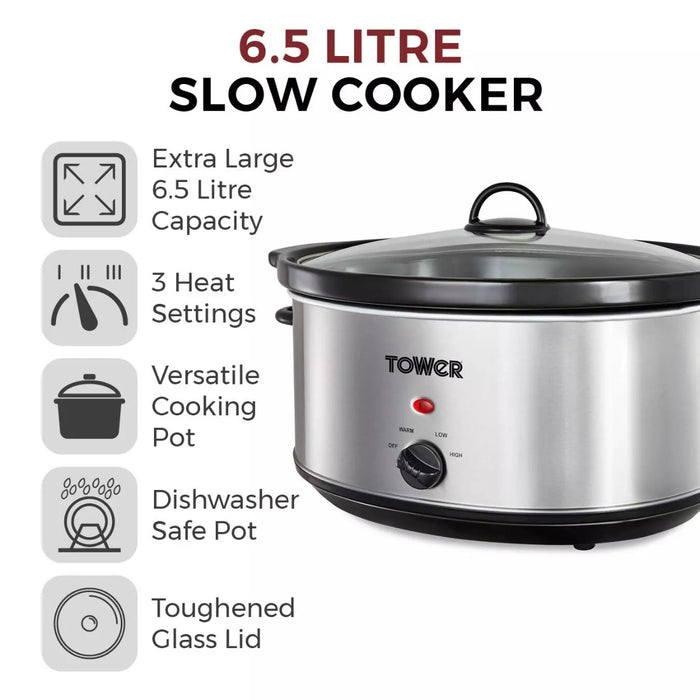 Tower Slow Cooker 6.5l T16040Y