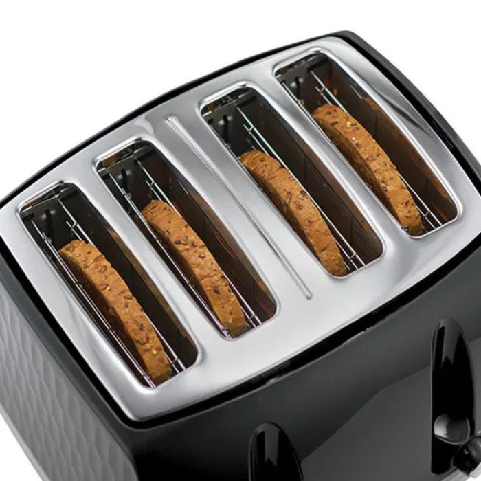 Russell Hobbs Honeycomb 4 Slice Toaster Black 26071