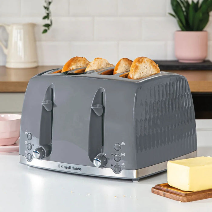 Russell Hobbs Honeycomb 4 Slice Toaster Grey 26073