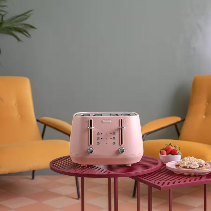 Delonghi Eclettica 4 Slice Toaster Pink CTY4003.PK