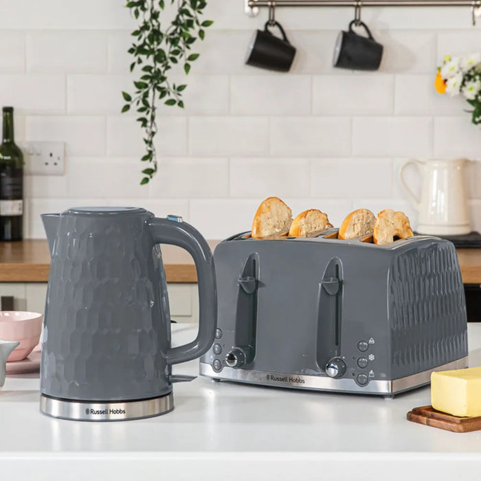 Russell Hobbs Honeycomb 4 Slice Toaster Grey 26073