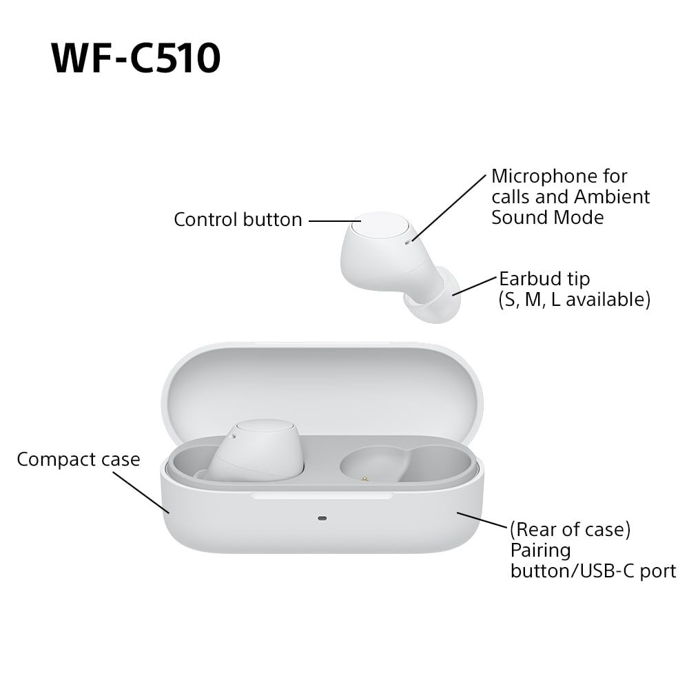 Sony White Earbuds | WFC510WCE7