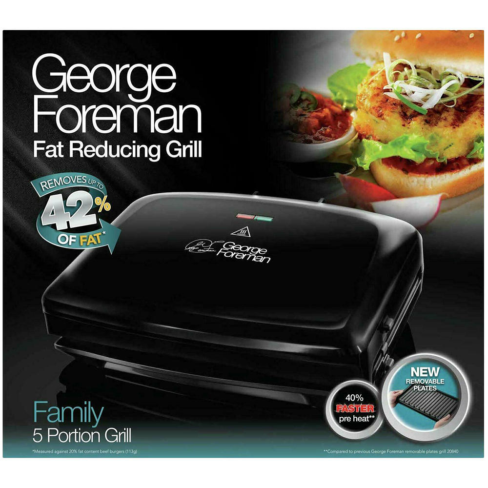 Removable Plates George Foreman 24330 Large 5 Portion Health Grill 
